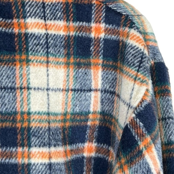 Kori Plaid Blue & Orange Shacket Size Medium - Picture 6 of 9